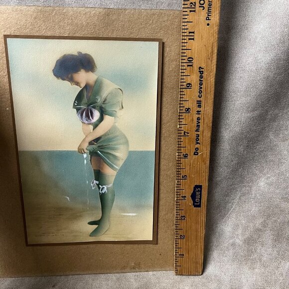 C. 1907 Celebrity Art Co. Boston- Girl Drying Herself on Side Of Beach - Picture 6 of 6